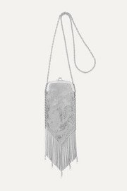 Rosantica | Orfea mini fringed crystal-embellished gold-tone shoulder bag | NET-A-PORTER.COM
