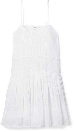 Amelie Embroidered Cotton-voile Mini Dress - White