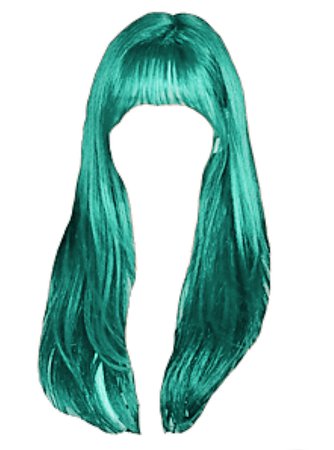 teal green blue hair png