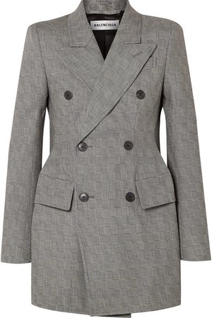 Balenciaga | Hourglass double-breasted checked wool blazer | NET-A-PORTER.COM