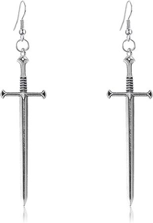 Amazon.com: WUWEIJIAJIA Unique Retro Gothic Long Sword Hook Earrings Vintage Silver Punk Style Knife Dangle Drop Earrings for Women Girls Trendy Men Statement Jewelry Gifts (Style-4): Clothing, Shoes & Jewelry
