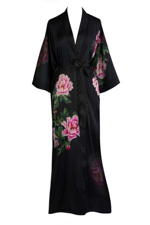 KIM + ONO Peony & Bird Short Kimono Robe