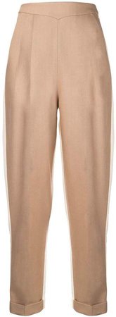 bicolour pleated trousers