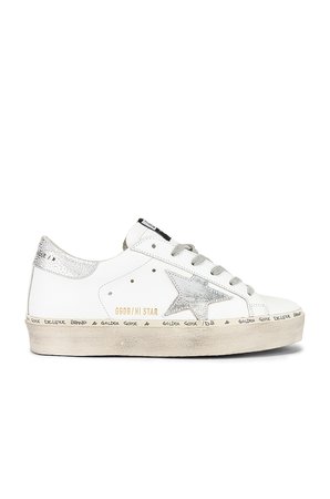 Golden Goose Hi Star Sneaker in White & Shiny | REVOLVE