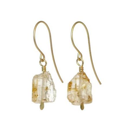 yellow topaz raw quartz earrings - Google Search