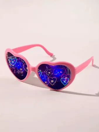 Heart Frame Lens Refraction Party Fashion Glasses | SHEIN USA