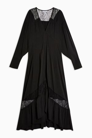 Black Lace Trim Smock Dress | Topshop black