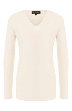 Женский белый кашемировый пуловер LORO PIANA — купить за 105000 руб. в интернет-магазине ЦУМ, арт. FAI8079
