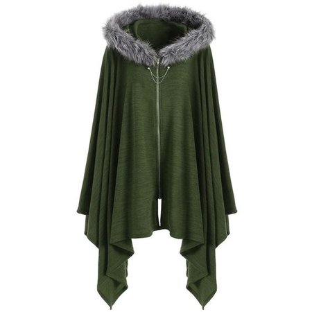 green cape coat