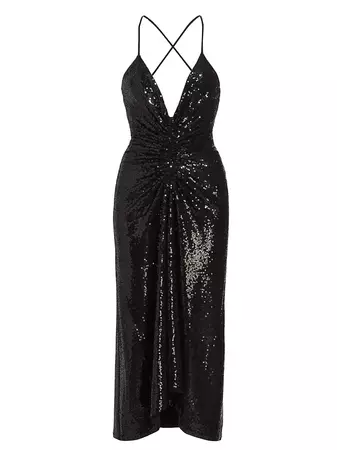 Shop Michael Kors Collection Embellished Cascade Midi-Dress | Saks Fifth Avenue