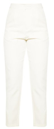 Cream cropped pants- Pretty Little Thing