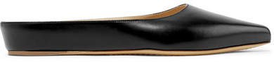 Martin Leather Slippers - Black