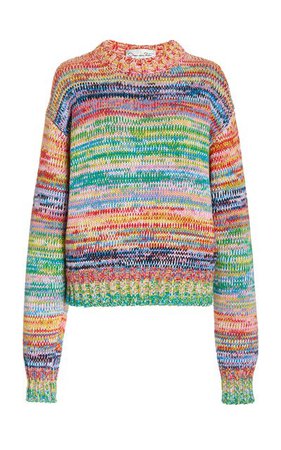 Ombre Cotton Sweater By Oscar De La Renta