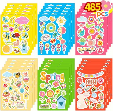 Amazon.com: Joyful Start Spring Stickers for Kids Flower Stickers Hello Spring Spring Stickers for Teachers Flower Stickers Bulk Spring Stickers for Holiday Spring Party Favors Supplies : Toys & Games