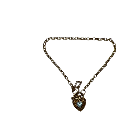 375 belcher padlock Bracelet with blue stone