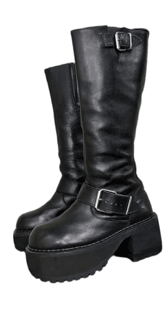 vintage black platform boots