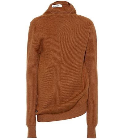 Draped wool and cashmere sweater
