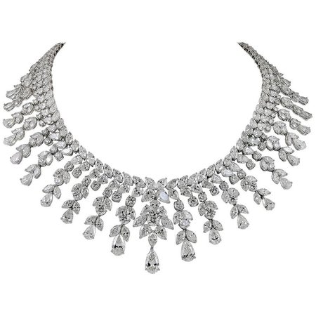 Modern Platinum Diamond Necklace | $650,000