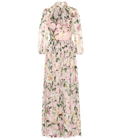 Dolce & Gabbana - Floral silk-chiffon maxi dress | Mytheresa