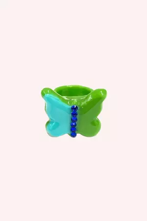 Manni Butterfly Ring Green – Anna Sui