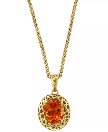 EFFY Collection EFFY® Citrine Solitiare 18" Pendant Necklace (5-1/3 ct. t.w.) in 14k Gold-Plated Sterling Silver