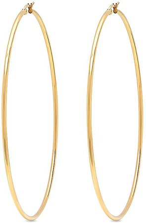 Amazon.com: Gem Stone King 3.5 Inch Stunning Stainless Steel Yellow Gold Tone Hoop Earrings (90mm Diameter): Clothing