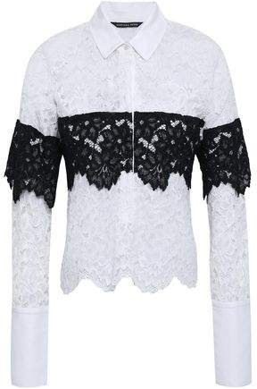 Pique-paneled Corded Lace Shirt