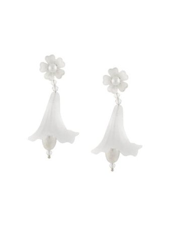 Shrimps large lily earrings white CASSANDRACAJEW - Farfetch