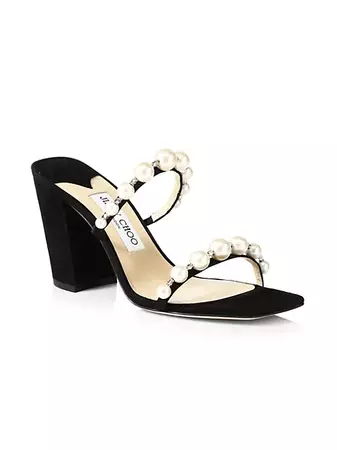 Shop Jimmy Choo Amara 85MM Embellished Suede Sandals | Saks Fifth Avenue