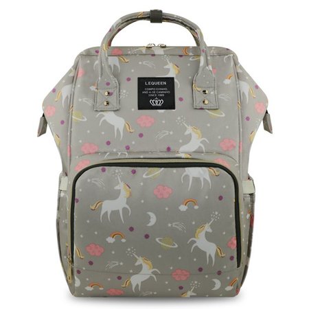LEQUEEN Baby Unicorn Diaper Bag Backpack, Multifunction Waterproof Travel Backpack Maternity Nappy Bags Gray - Walmart.com