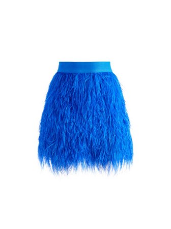 Cina Feather Skirt In Palace Blue | Alice And Olivia