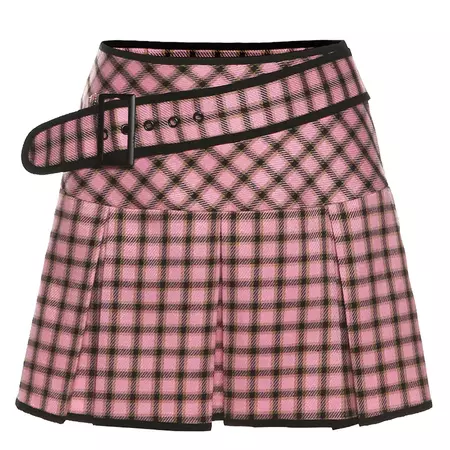 Black & Pink Plaid Pleated Skirt – OF.EL