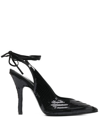 The Attico sequinned lace-up pumps - FARFETCH