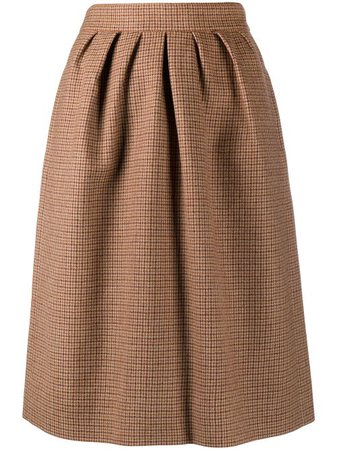 Chloé houndstooth midi skirt brown CHC20AJU18163 - Farfetch