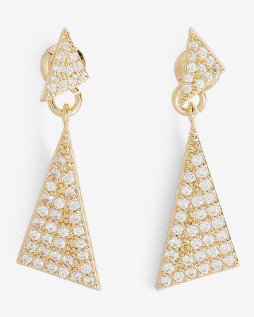 Rhinestone Triangle Drop Earrings | Express