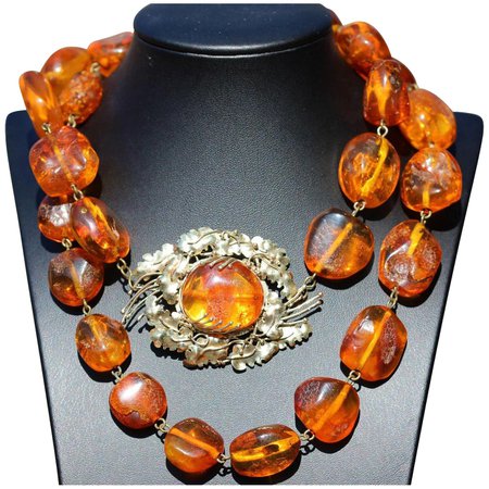 gold amber necklace - Google Search