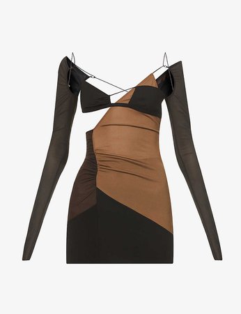 NENSI DOJAKA - Cut-out woven and silk-blend mini dress | Selfridges.com