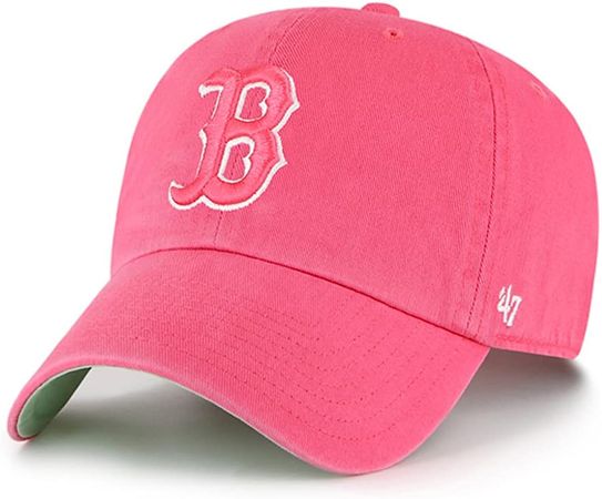 Amazon.com: '47 Boston Red Sox Ballpark Clean Up Dad Hat Baseball Cap (Columbia Blue/Pink) : Sports & Outdoors