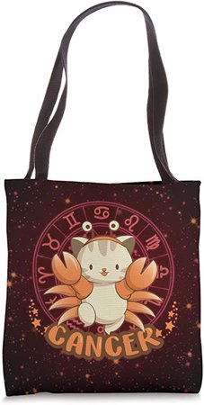 Amazon.com: Kawaii Cat Astrology Cancer Zodiac Tote Bag