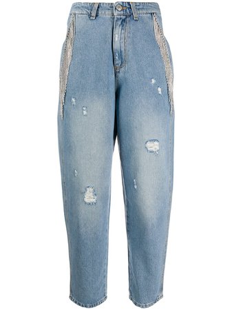 Chiara Ferragni Crystal-Embellished Loose-Fit Jeans Ss20 | Farfetch.com