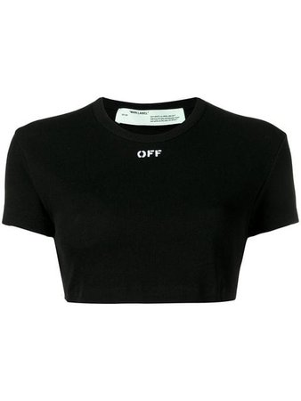 Off-White cropped T-shirt $240 - Buy Online SS19 - Quick Shipping, Price