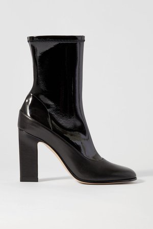 Black Lesly patent and matte-leather ankle boots | Wandler | NET-A-PORTER