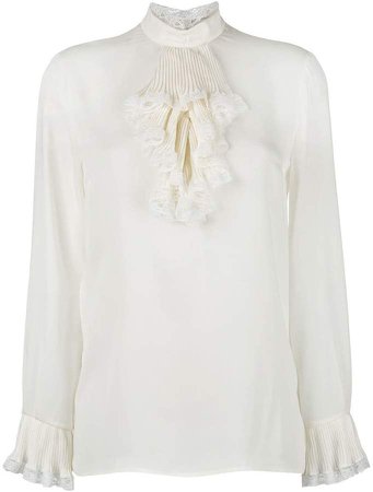 georgette and lace trim blouse