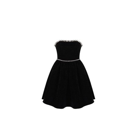 Laria Pearl Satin Dress Black | Mores Studio