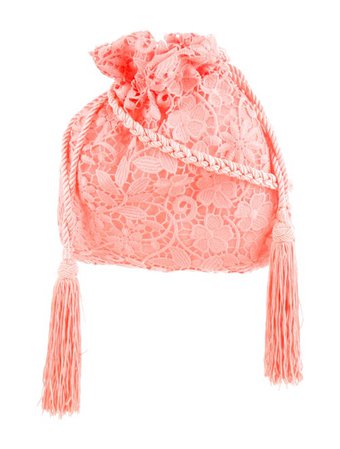 Alice + Olivia Rope Lacy Pouch tassels peach fancy w/ Tags - Orange Crossbody Bags, Handbags - WAO204084 | The RealReal