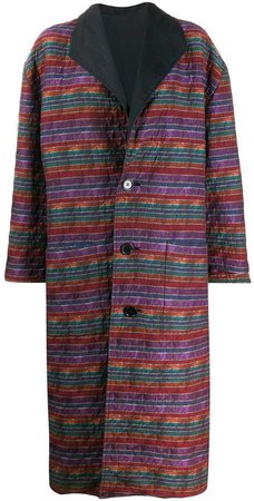 Pre-Owned 1980s reversible oversized coat