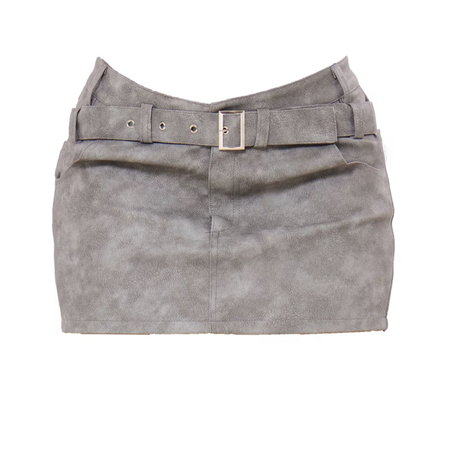 grey mini skirt
