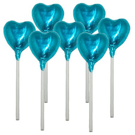 Turquoise Heart Chocolate Lollipop | Party Delights
