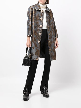 Andrew Gn Floral Brocade-pattern single-breasted Coat - Farfetch