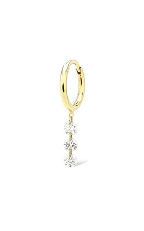 18k Yellow Gold 3 Diamonds Earring By Persée | Moda Operandi
